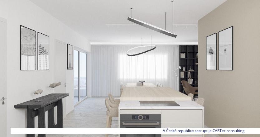 PRIVLAKA - Prodej luxusně zařízeného apartmánu ve 2. patře novostavby s velkou terasou - 80 m od moře
