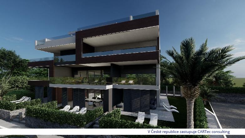 NIN / ZATON - Prodej luxusního apartmánu v přízemí 73,04 m2 se zahradou 26 m2 - 2. řada k moři
