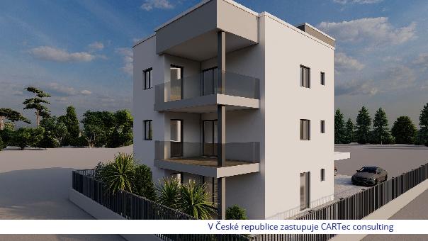ZADAR / BELAFUŽA - Prodej bytu v novostavbě se 3 ložnicemi v přízemí se zahradou - 1500 m od moře