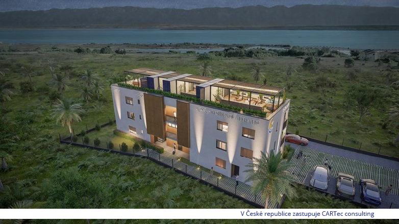 NIN - Prodej krásného moderního apartmánu se 3 ložnicemi 82,30 m2 a střešní terasou 77 m2 - 500 m od moře