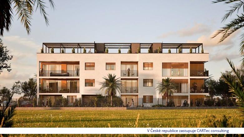 NIN - Prodej krásného moderního apartmánu se 3 ložnicemi 82,30 m2 a střešní terasou 77 m2 - 500 m od moře
