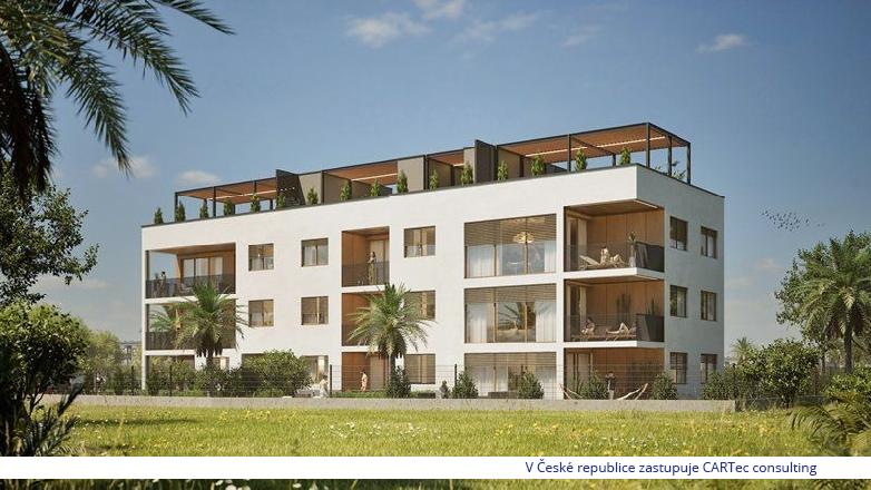 NIN - Prodej krásného  moderního apartmánu s 3 ložnicemi 103,10 m2 a střešní terasou 96,37 m2 - 500 m od moře