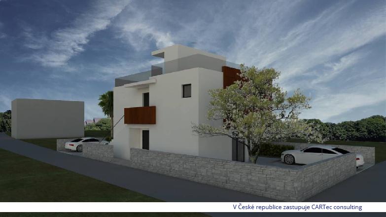 NIN / ZATON - Novostavba moderního domu se dvěma byty a bazénem - 300m od moře