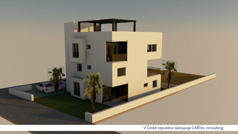 VIR - Prodej apartmánu se třemi ložnicemi, střešní terasou s bazénem v novostavbě domu - 70 m od moře